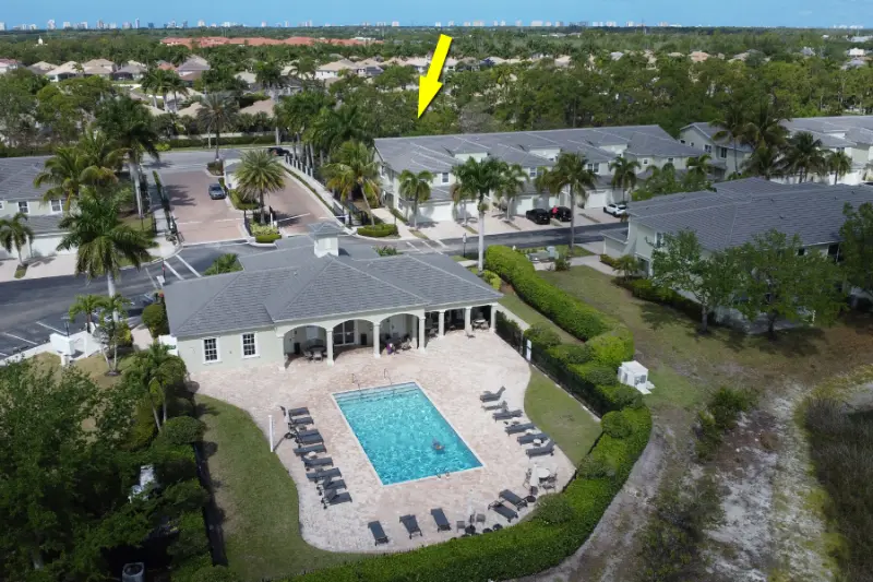 Unit 201 is across the street from the clubhouse, pool and fitness center.