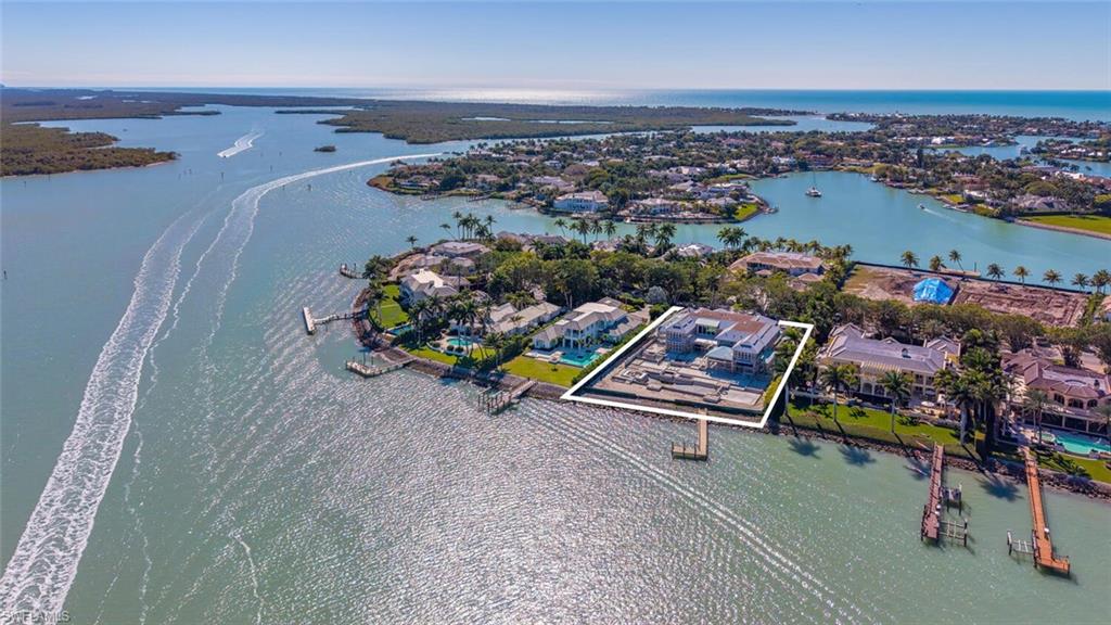 1857 Galleon Drive Naples FL for sale. Aerial view of the waterfront property.