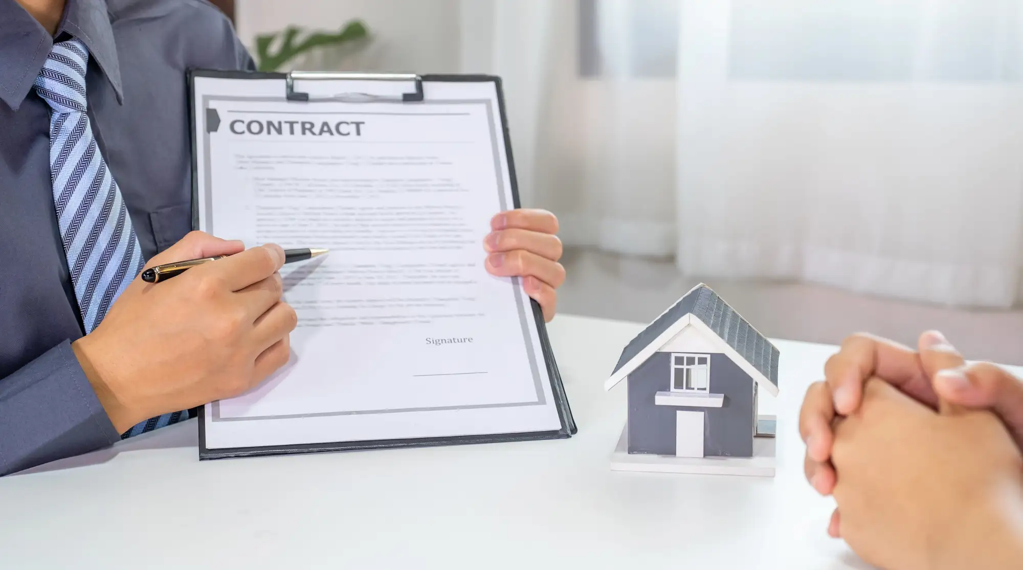 A Real Estate contract being signed and going pending or pending with contingencies.
