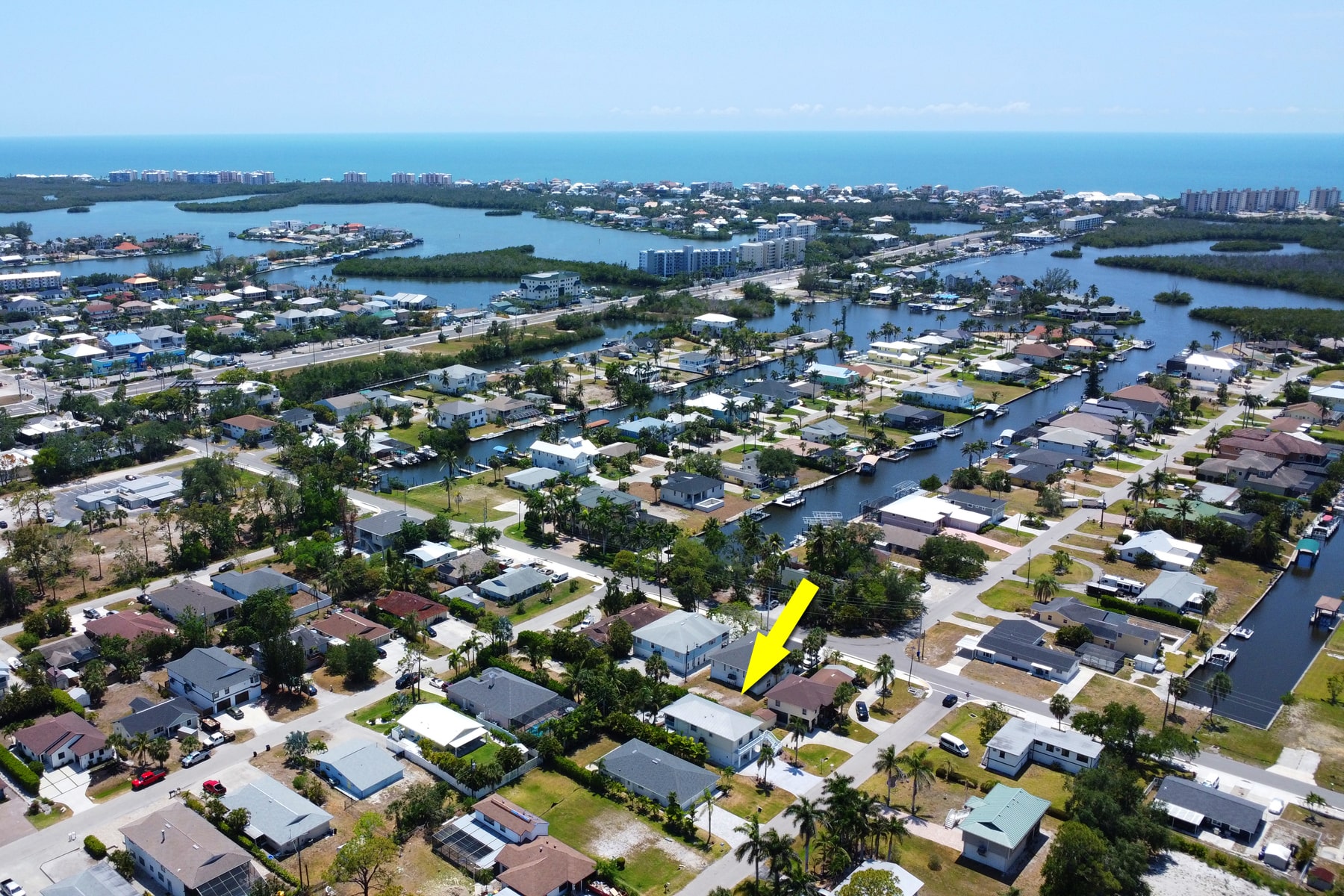 An Aerial View of Bonita Springs and Barefoot Beach